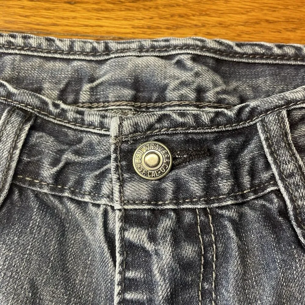 Levi's 569 Loose Straight Jeans Blue 32x32 Black Waist Patch Patch